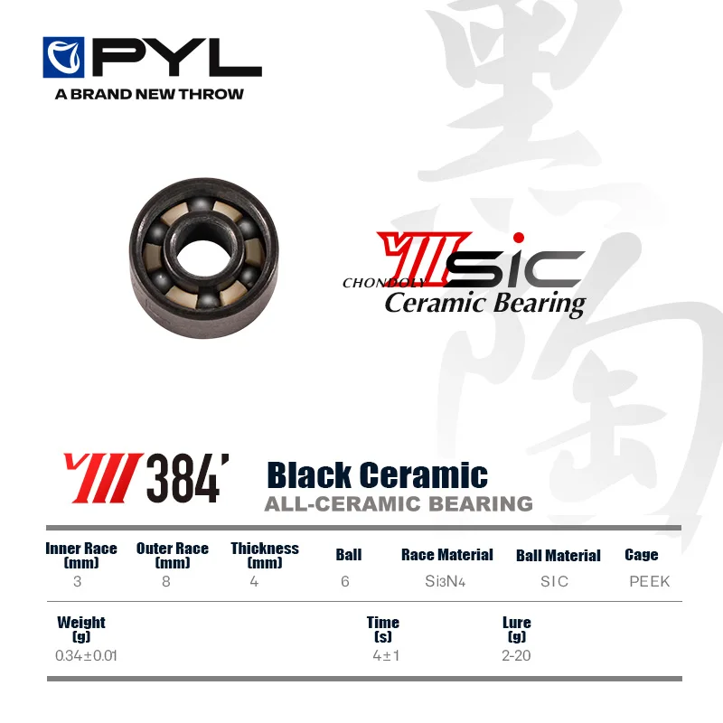 Reel Repair Kit - PYL 캐스트 낚시릴, 올세라믹 블랙 볼베어링